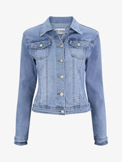 Veste en jean droite - Bleu denim - 1
