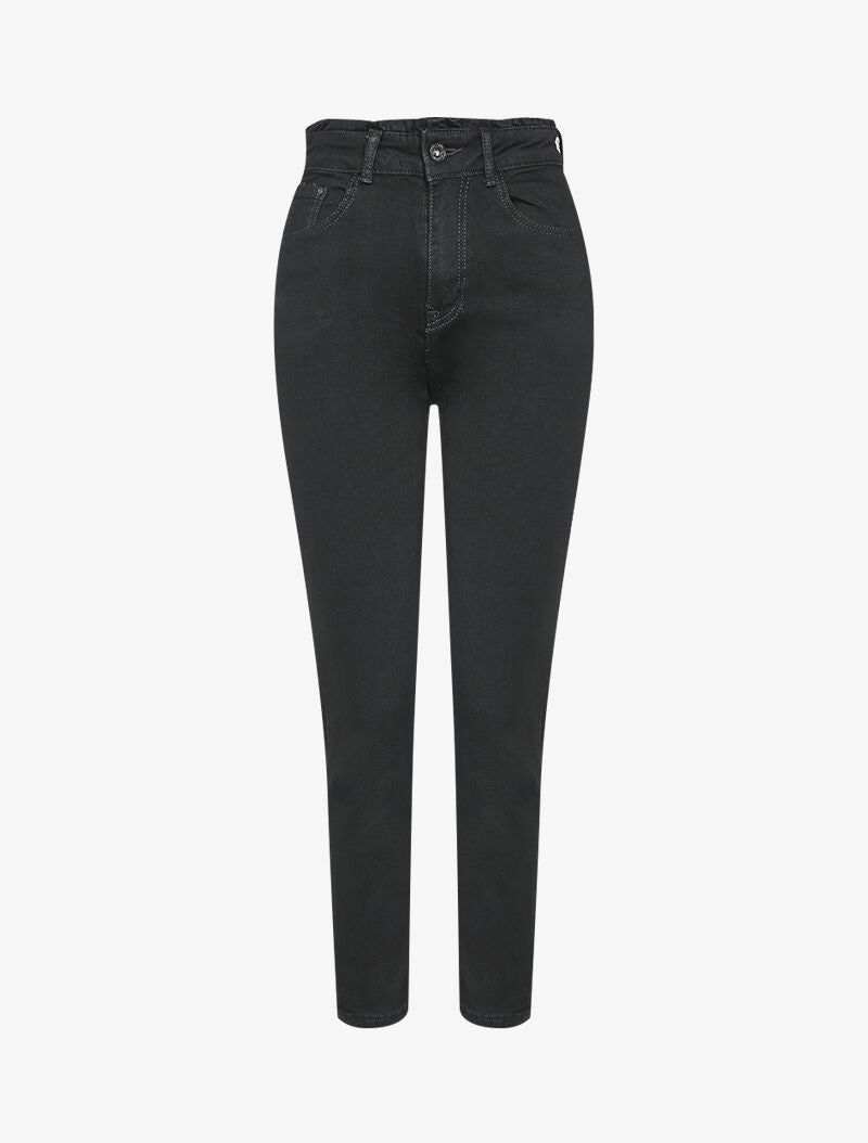 Jean mom à taille empire - Noir - 4