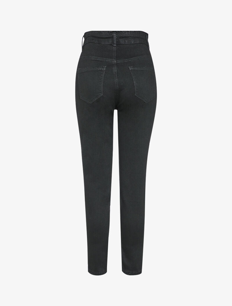 Jean mom à taille empire - Noir - 2