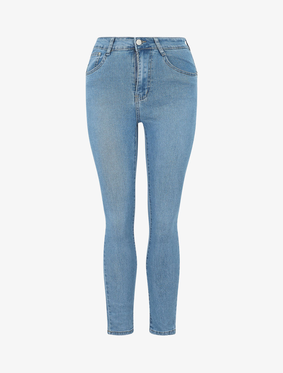 Jean slim à taille haute - Bleu denim - 1