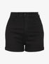 Short en jean à ourlets - Noir - 5