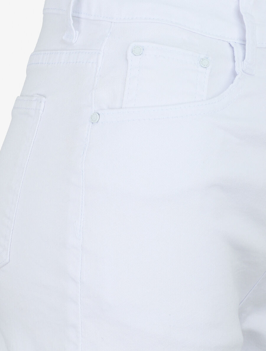 Short en jean à ourlets - Blanc - 3