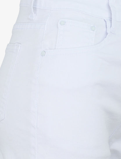 Short en jean à ourlets - Blanc - 3