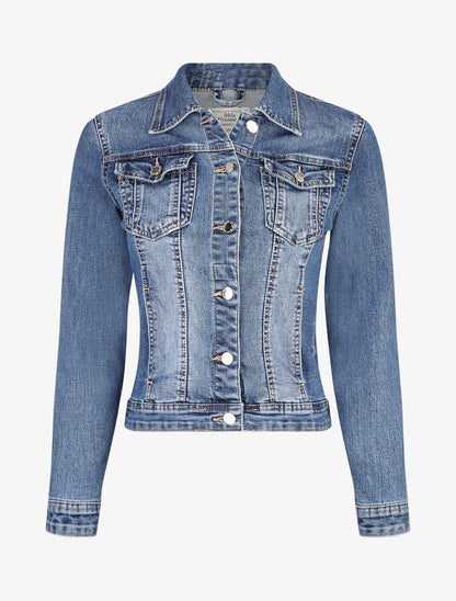 Veste en jean courte - Bleu - 1