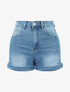 Short court à ourlets - Denim - 1