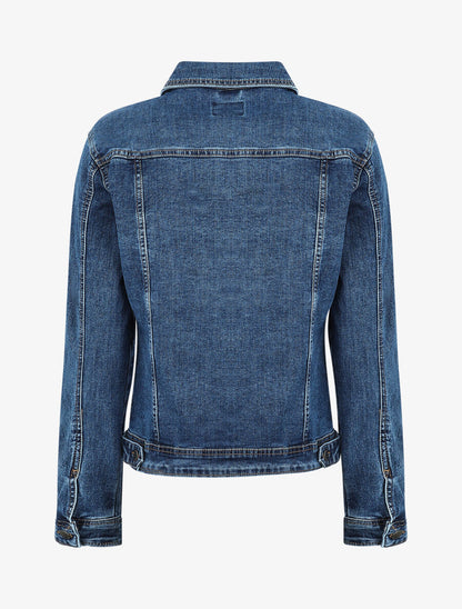 Veste en jean droite grande taille - Bleu denim - 2
