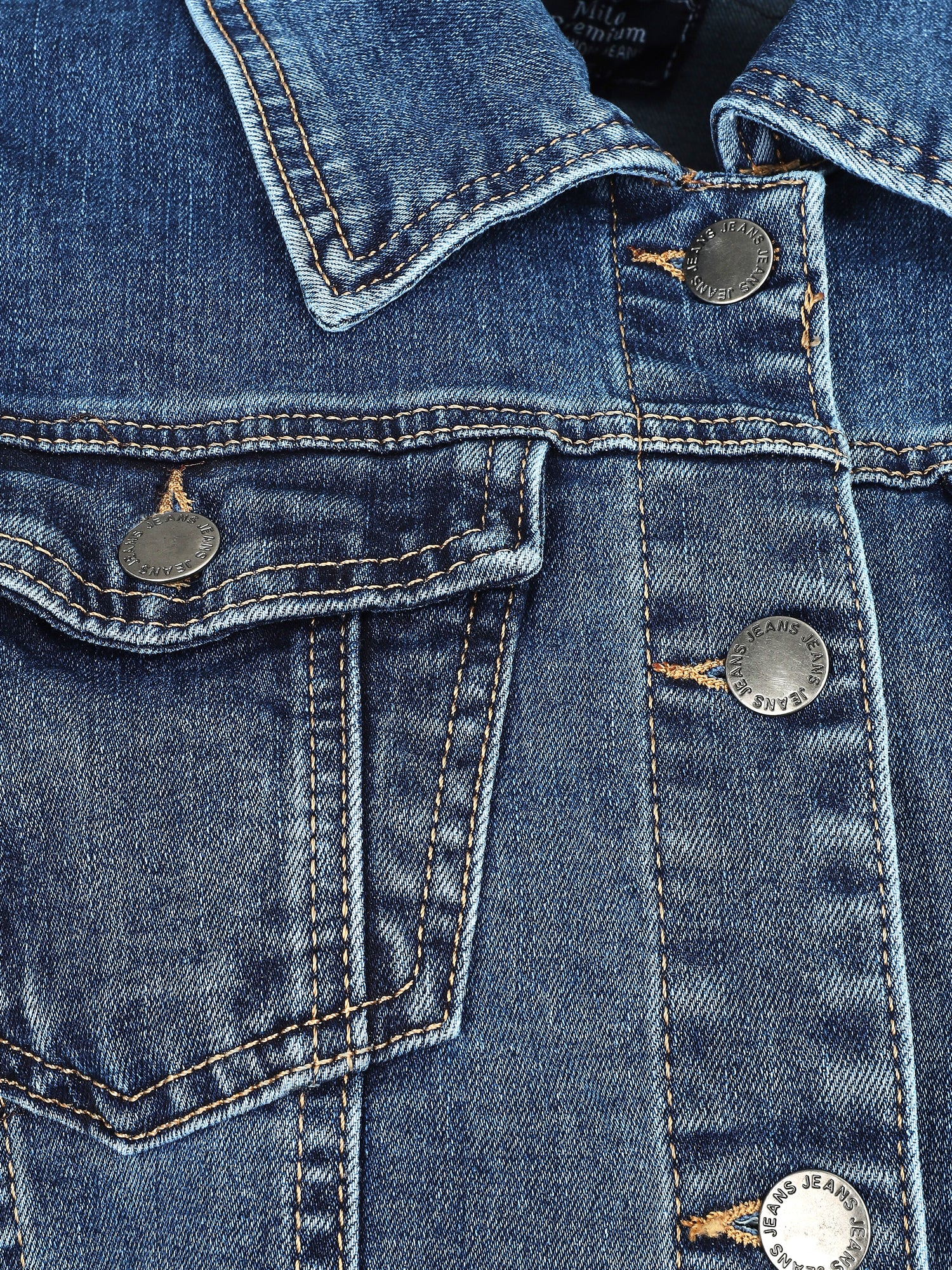 Veste en jean droite grande taille - Bleu denim - 3