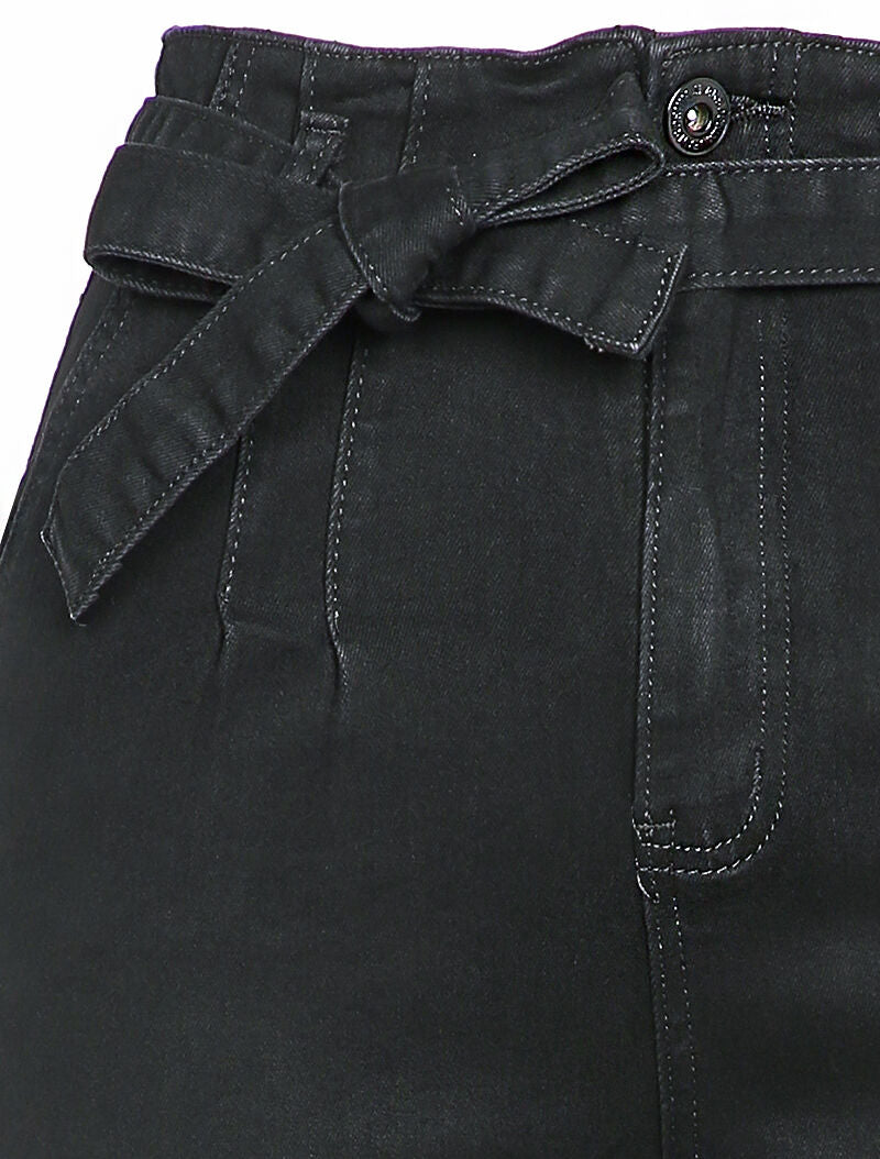 Jean mom à taille empire stylisée - Noir - 3