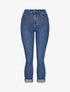 Jean slim taille haute à strass - Bleu - 1