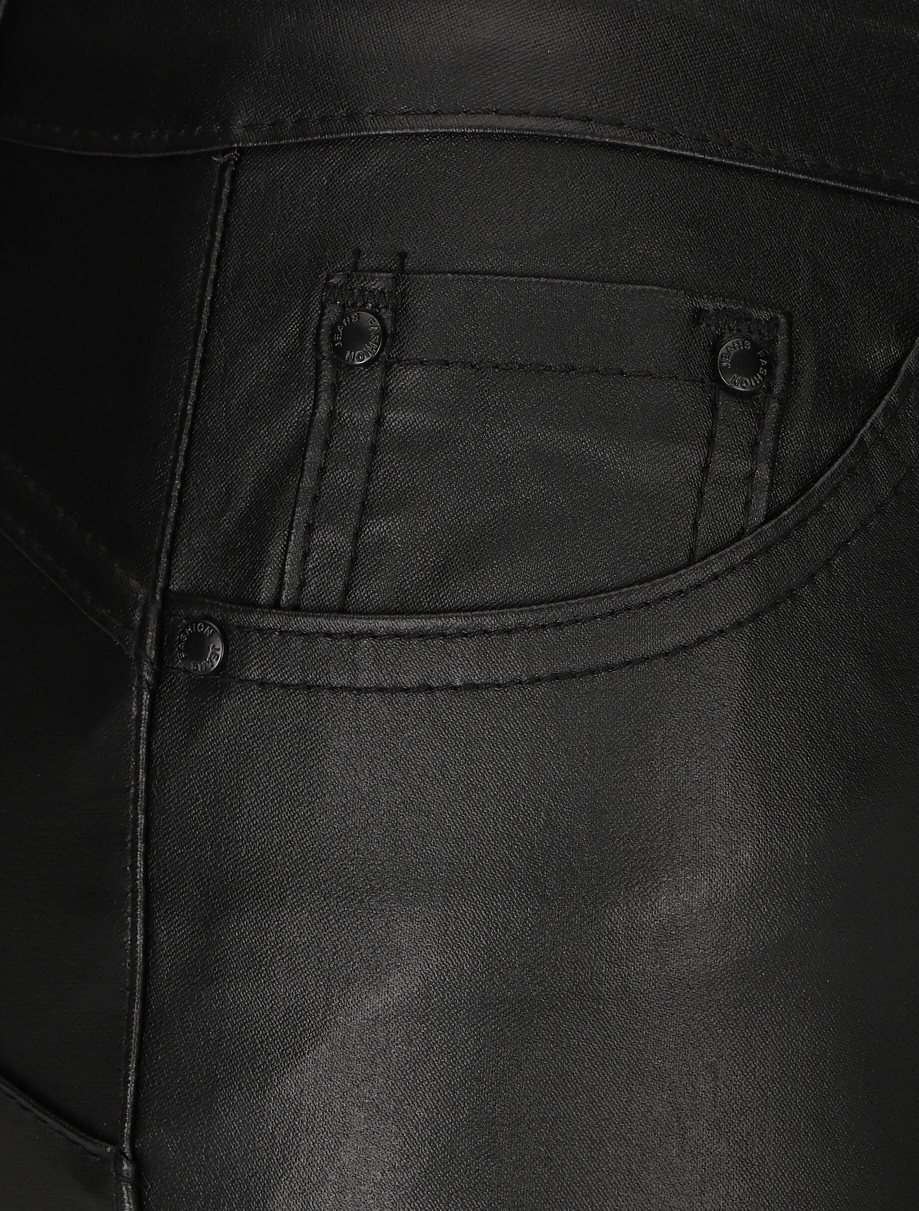 Jean skinny ciré push-up à taille haute - Noir - 3