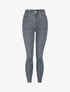 Jean taille haute froncée coupe skinny - Gris foncé - 1