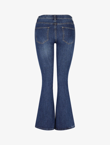 Jean flare stretch taille haute - Bleu denim - 2