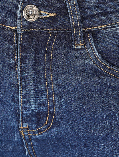 Jean flare stretch taille haute - Bleu denim - 3