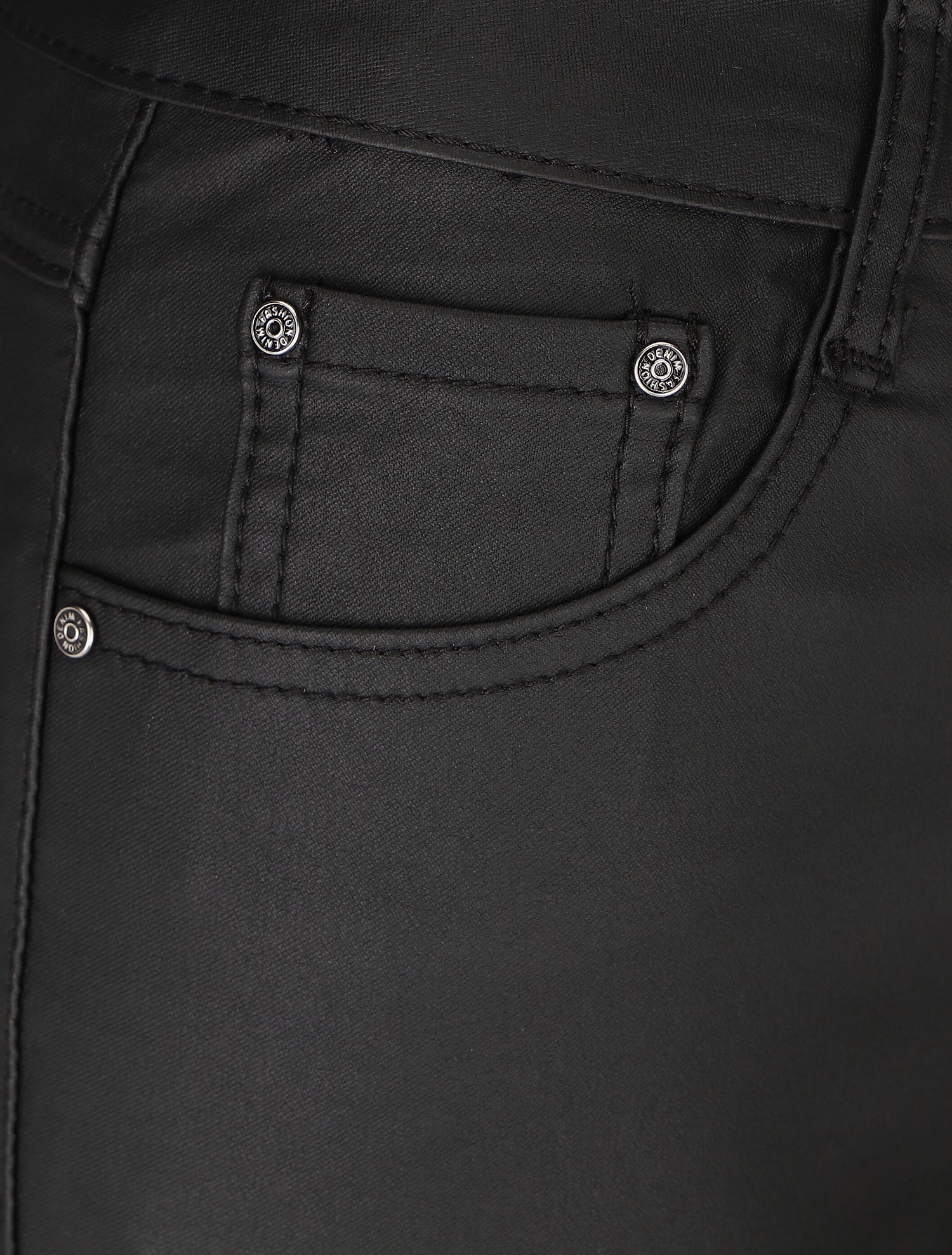 Jean skinny ciré taille haute - Noir - 3