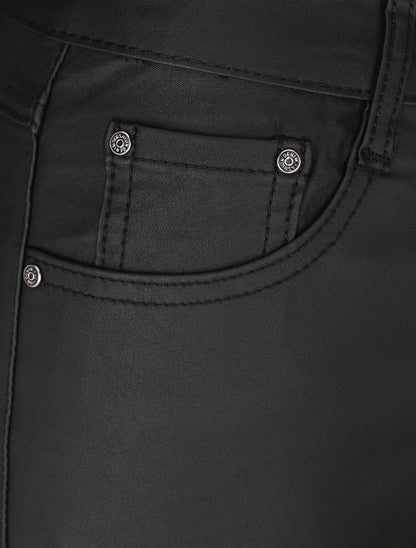 Jean skinny ciré taille haute - Noir - 3