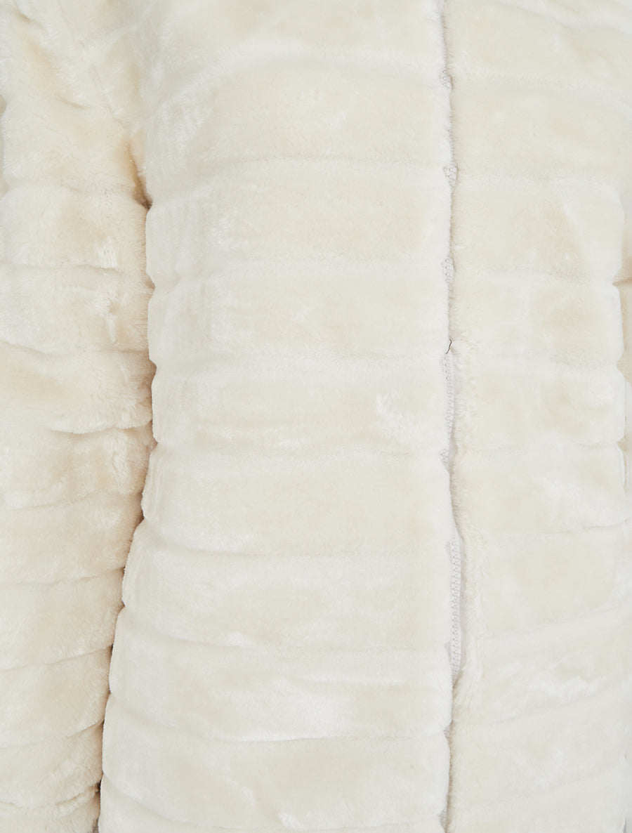 Manteau réversible en fourrure synthétique - Beige - 3