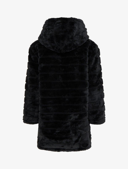 Manteau réversible en fourrure synthétique - Noir - 2