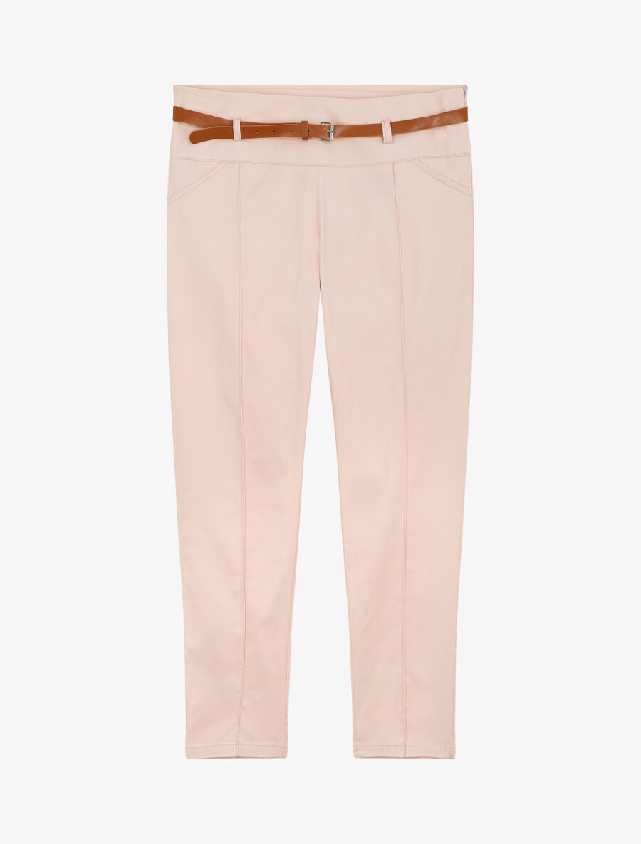 Pantalon slim taille haute - Rose - 1