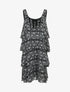 Robe grande taille volantée imprimé ethnique - Noir - 1
