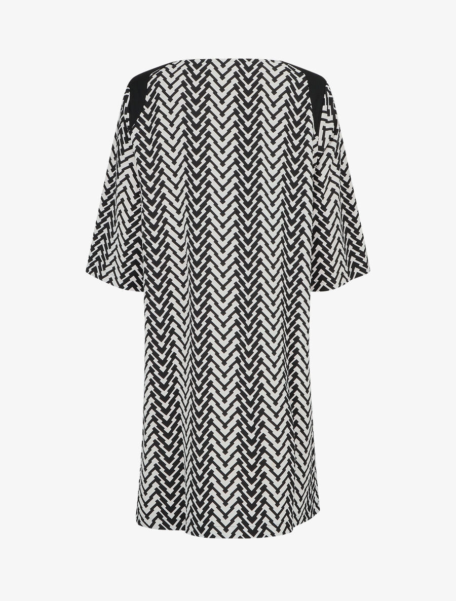 Robe grande taille imprimé graphique - Noir/blanc - 2