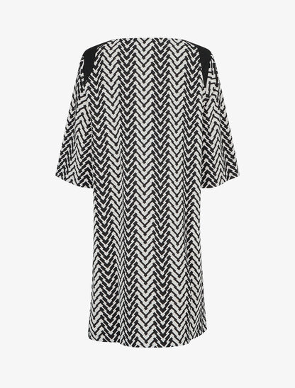 Robe grande taille imprimé graphique - Noir/blanc - 2