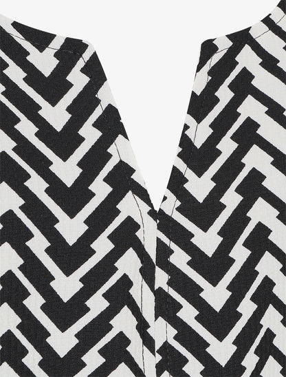 Robe grande taille imprimé graphique - Noir/blanc - 3