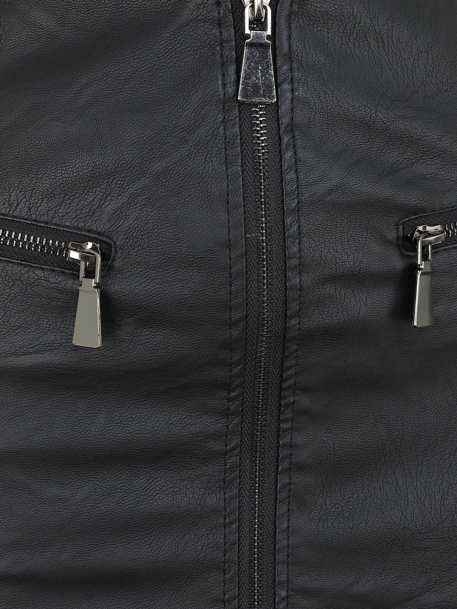 Jupe zippée en simili - Noir - 3