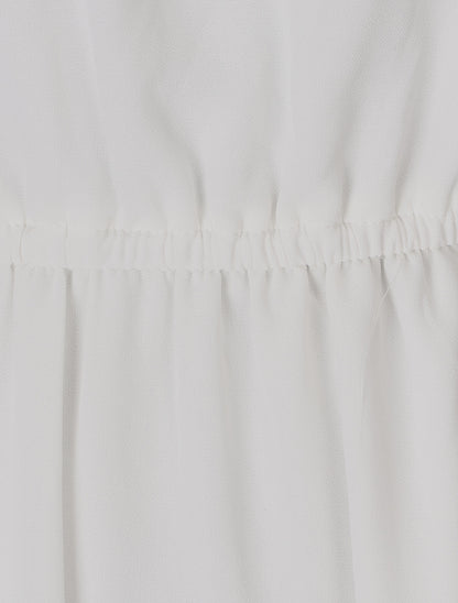 Robe à dos ouvert en dentelle - Blanc - 3