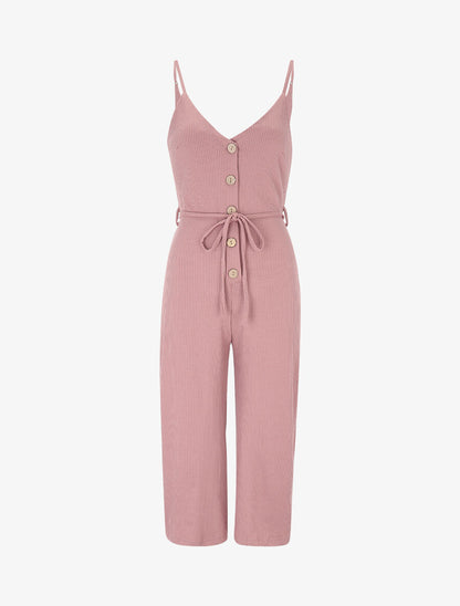 Combishort côtelé coupe droite - Rose - 1