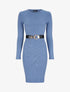 Robe pull unie à ceinture stylisée - Bleu ciel - 1