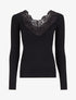 Pull à décolleté profond en U - Noir - 4