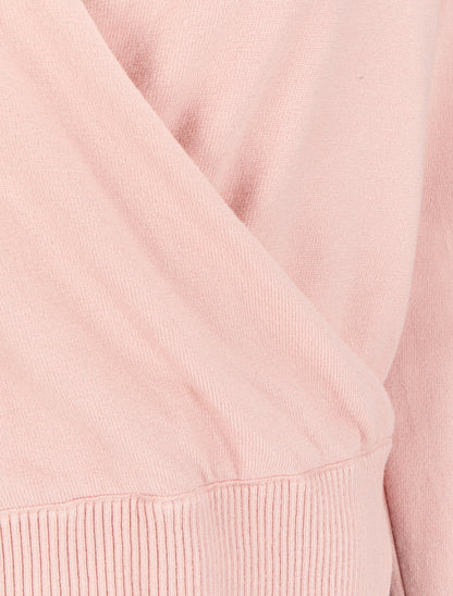 Pull à encolure cache-coeur - Rose poudré - 3