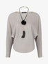 Pull à manches dolman et bords arrondis - Gris chiné - 1