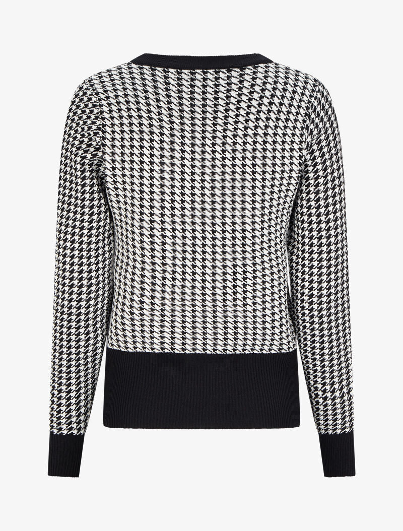 Pull imprimé pied-de-coq - Blanc/noir - 2