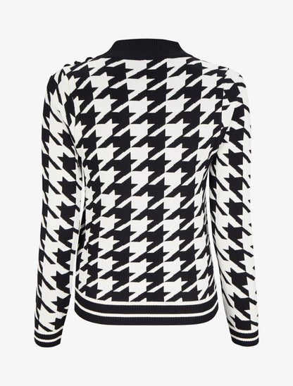 Pull à motifs et boutons stylisés - Noir/blanc - 2