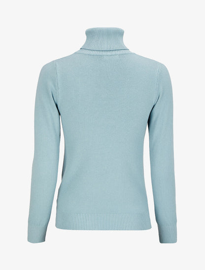 Pull basique à col roulé - Bleu ciel - 2