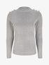 Pull uni à boutons stylisés - Gris chiné - 1