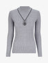 Pull effet maille tressée - Gris - 1