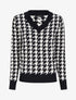 Pull col V à imprimé - Noir/blanc - 1