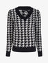 Pull col V à imprimé - Gris/noir - 1