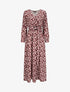 Robe longue imprimé pois stylisés - Lie de vin - 1