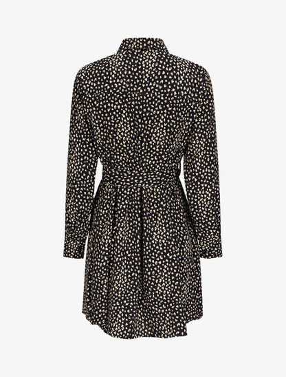Robe chemise à imprimé moucheté - Noir - 2