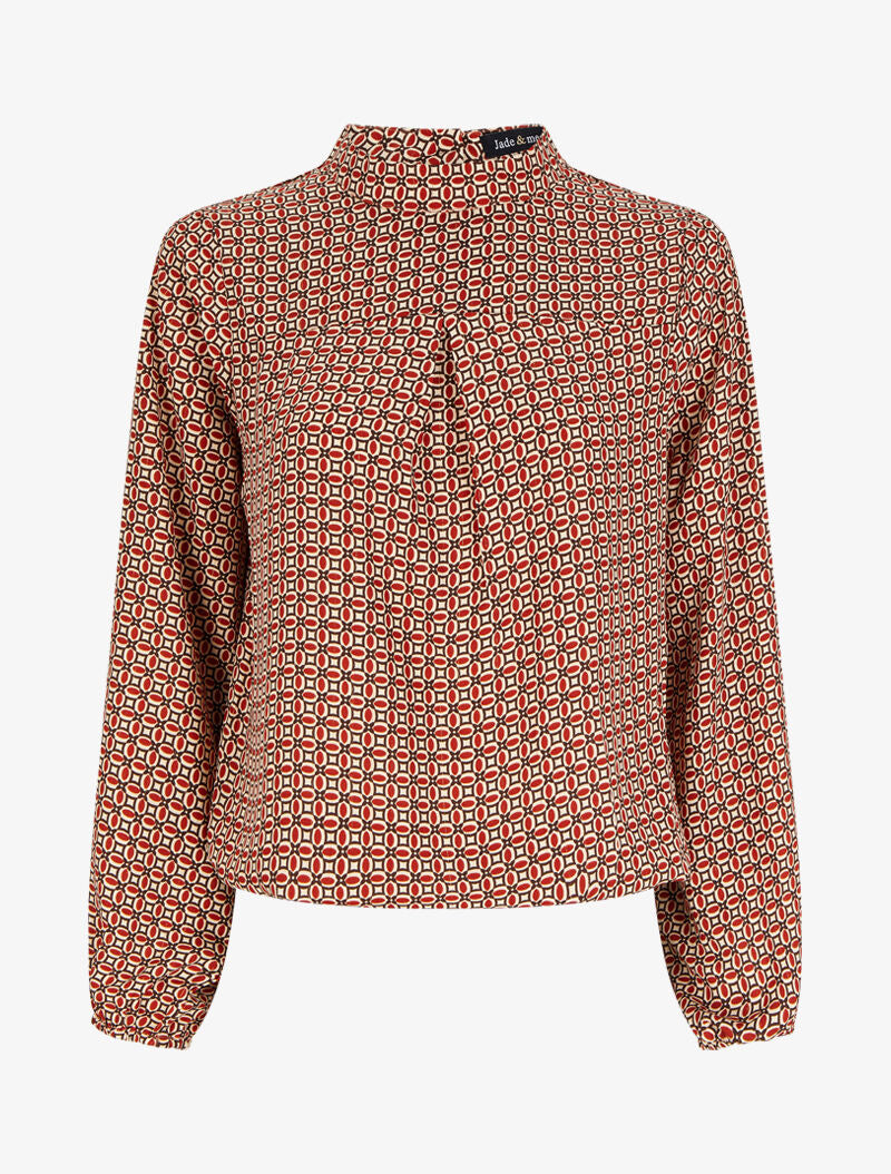 Blouse à motifs graphiques - Rouge - 4
