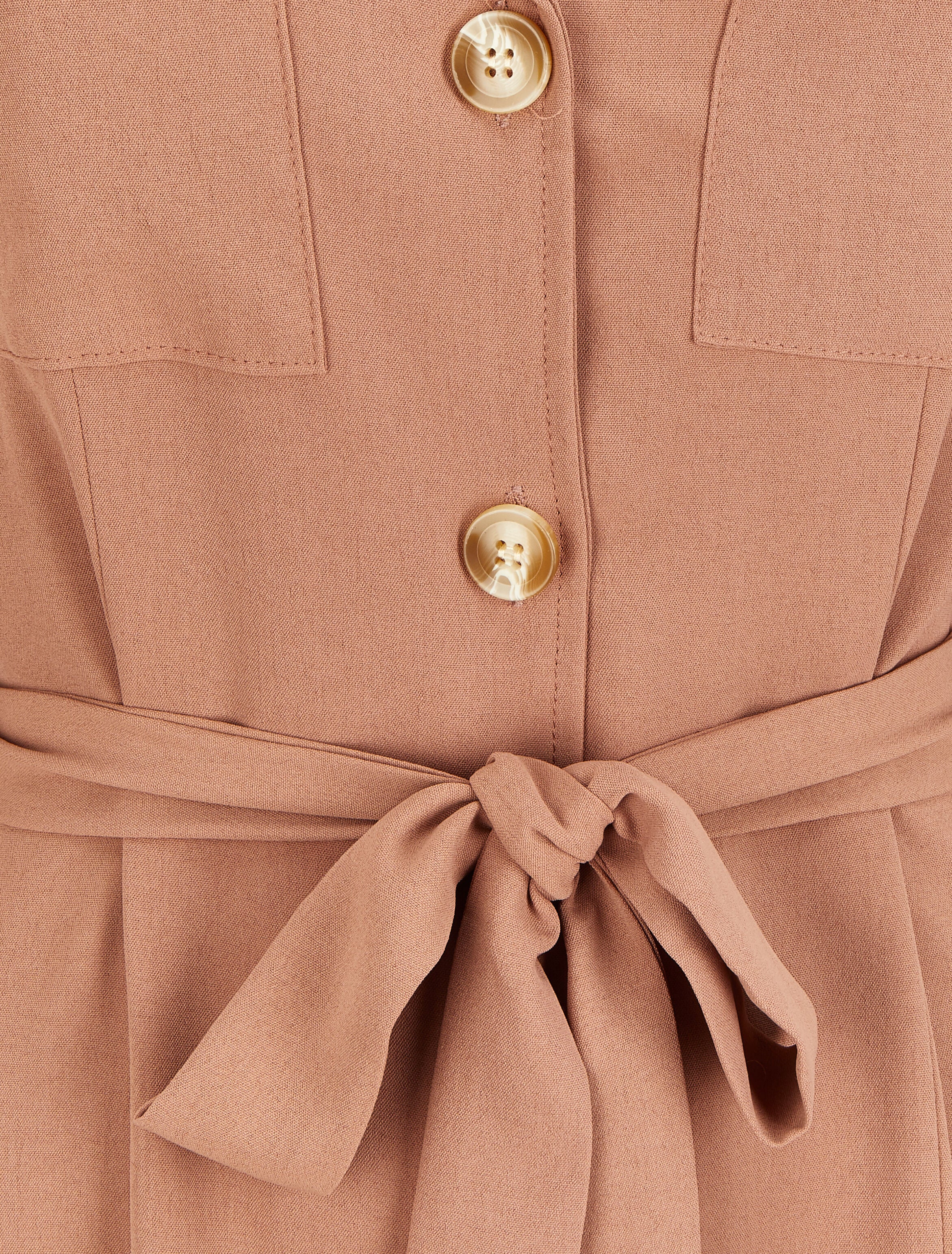 Robe chemise mi-longue à poches à rabats - Vieux rose - 3