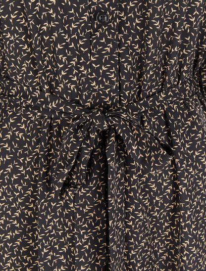 Robe chemise à imprimé feuilles d&