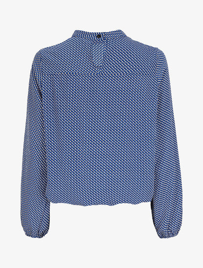 Blouse à imprimé graphique - Bleu - 2