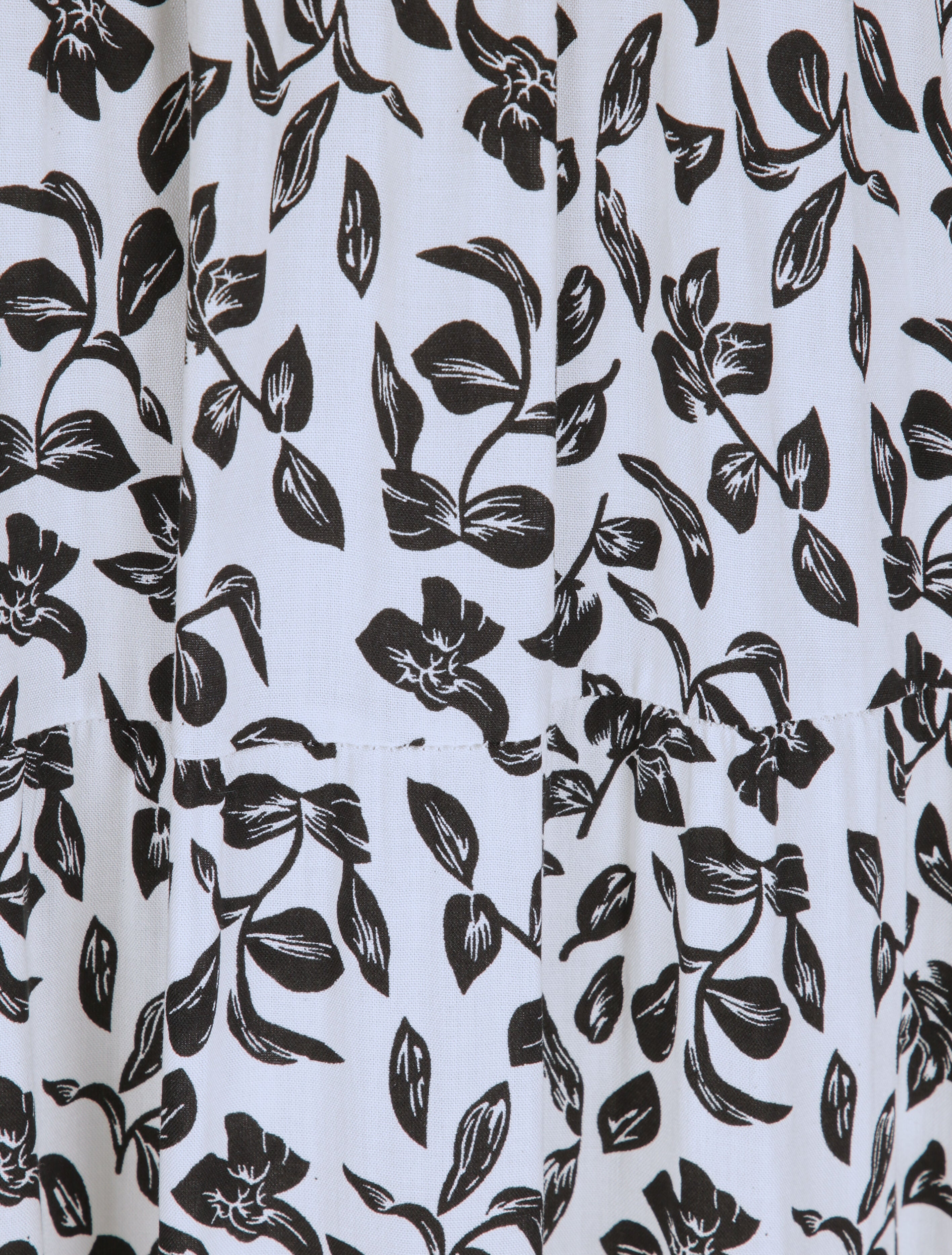 Robe longue à imprimé feuillage - Blanc - 3