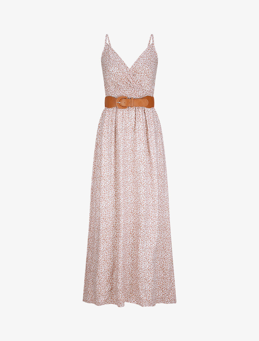 Robe longue à imprimé pivoines - Blanc - 1