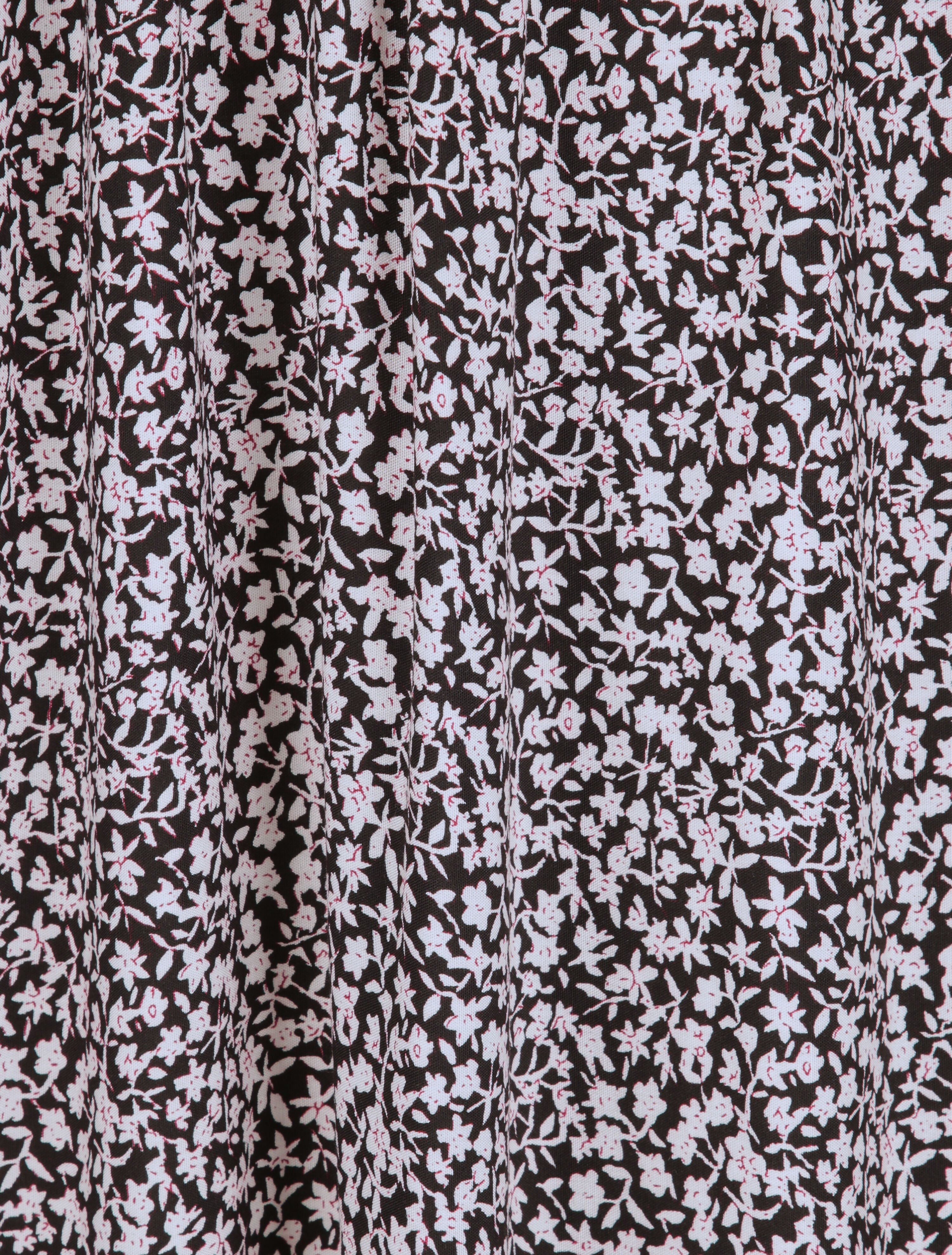 Robe longue à imprimé pivoines - Noir - 4
