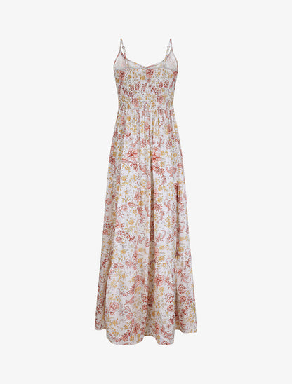 Robe longue à imprimé fleuri - Blanc - 2